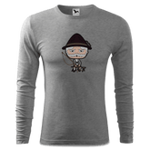 Da Oid Sinzer Goasslschnoizer Longsleeve Fitted Herren Grau Meliert Haiden Front